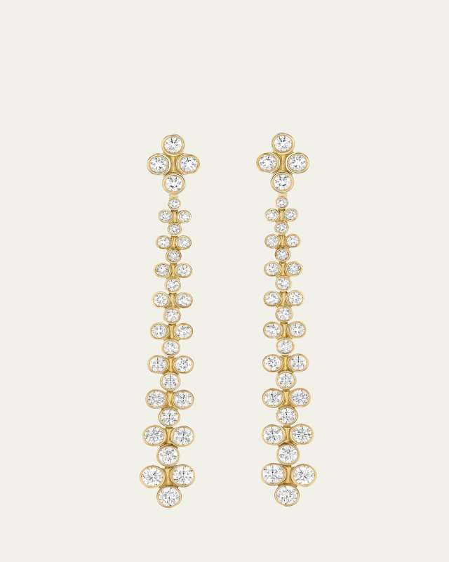 Clique Cascade XL 18K Yellow Gold Diamond Earrings